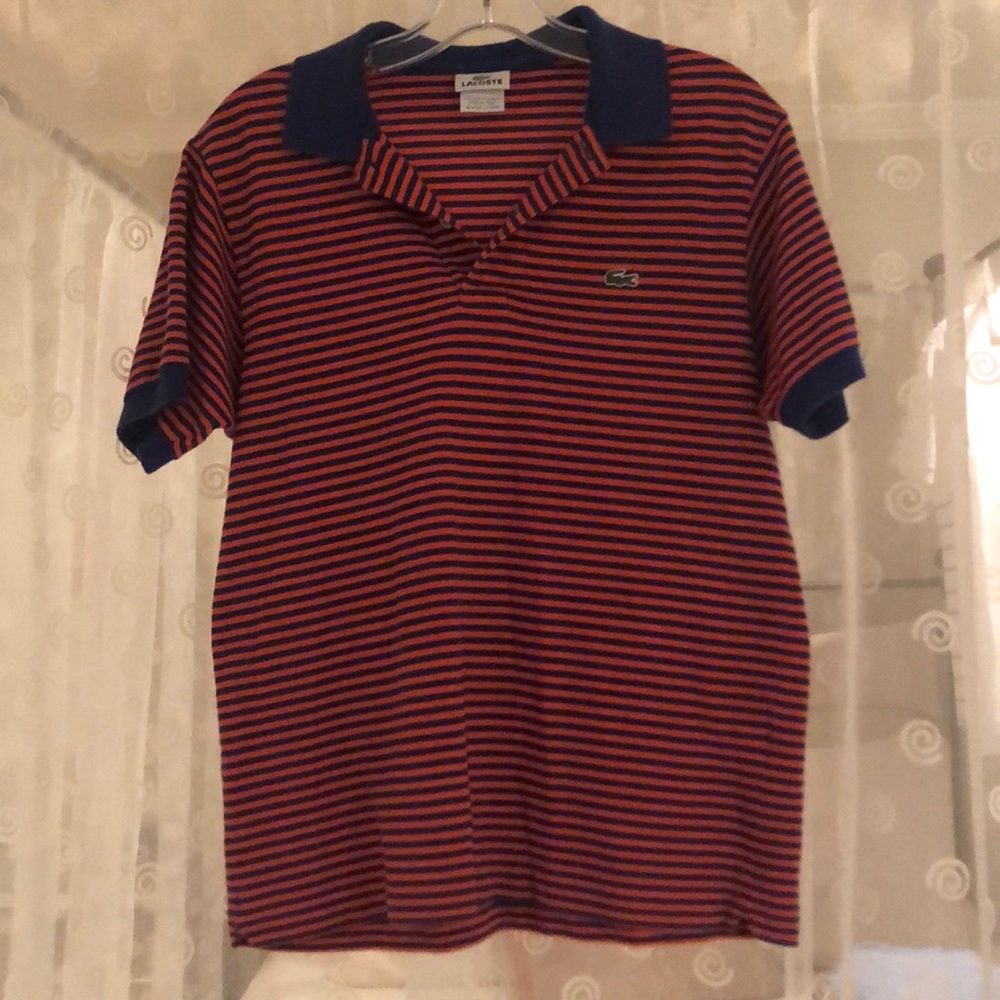 Lacoste Polo Orange and Blue